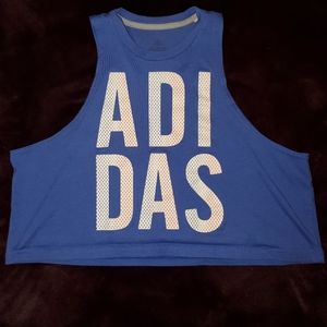 Blue Adidas crop tank top